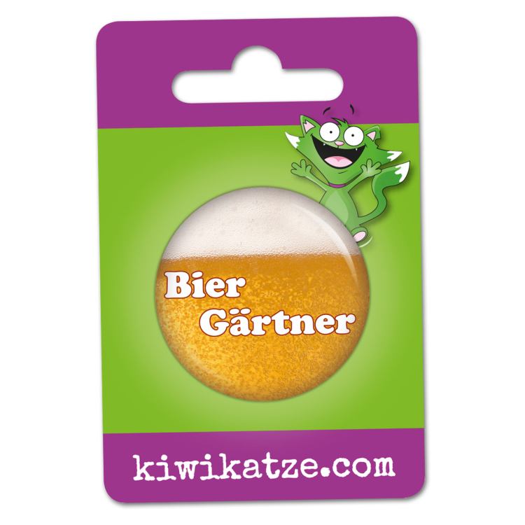 Ansteckbutton Biergärtner an Eurolochkarte